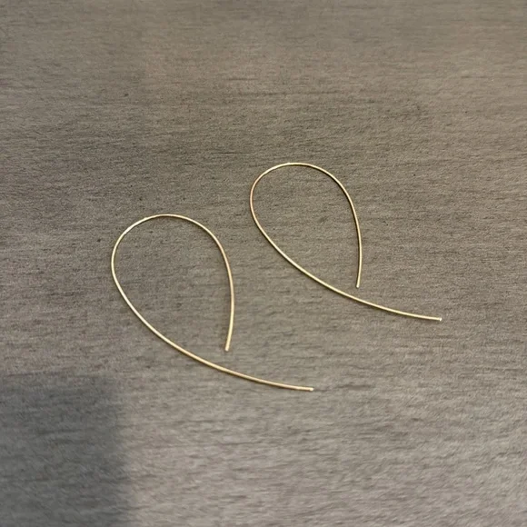 Lana | Upside Down Gold Hoop Earrings - Picture 2 of 5